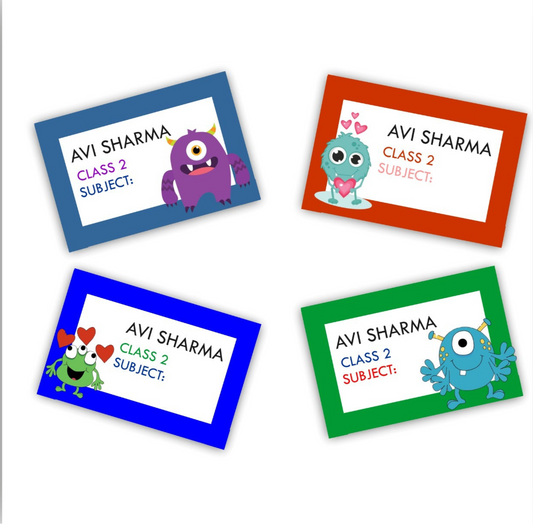 Monster Theme Book Labels