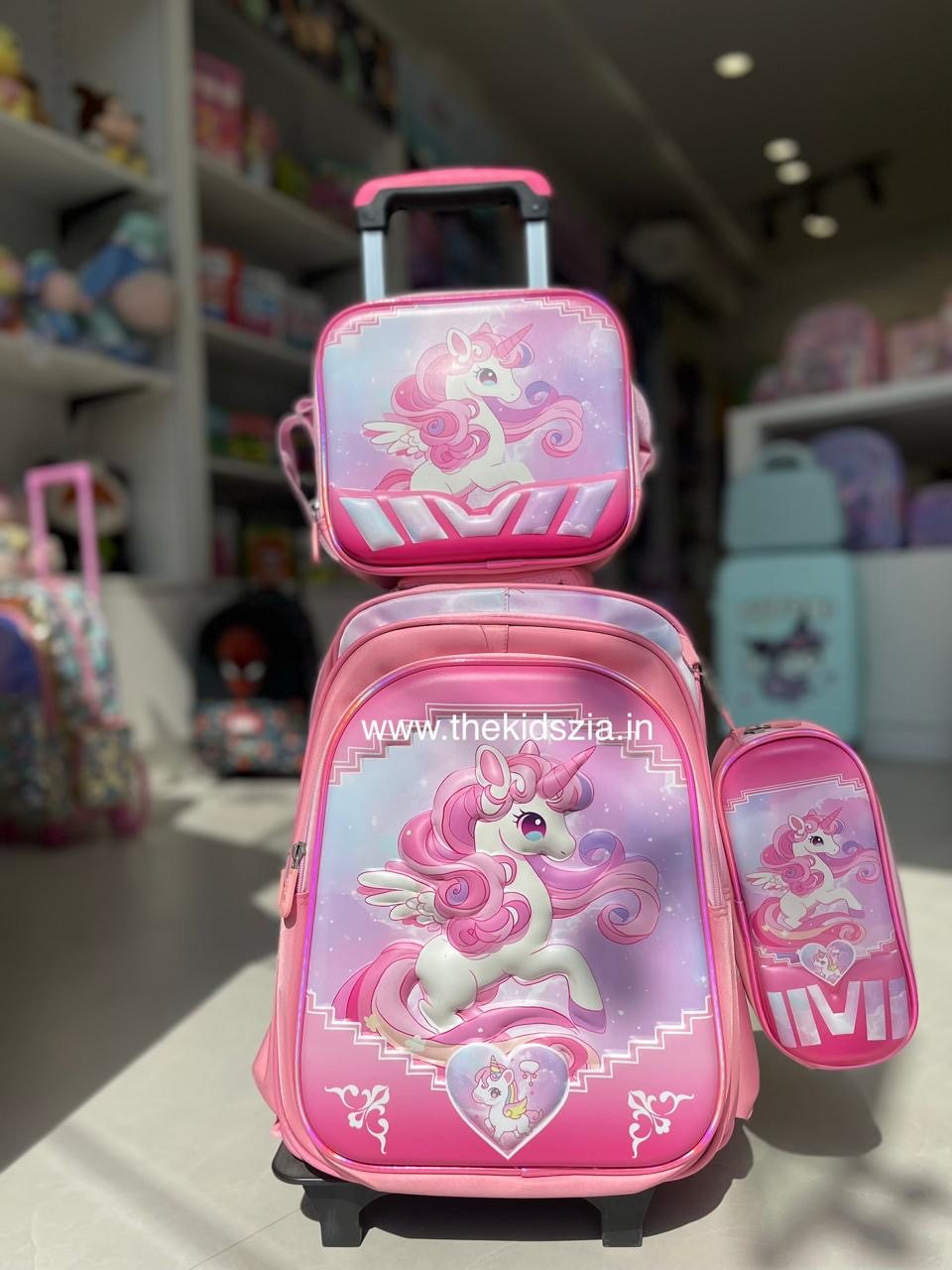 3 piece 17 inches Unicorn Backpack Set