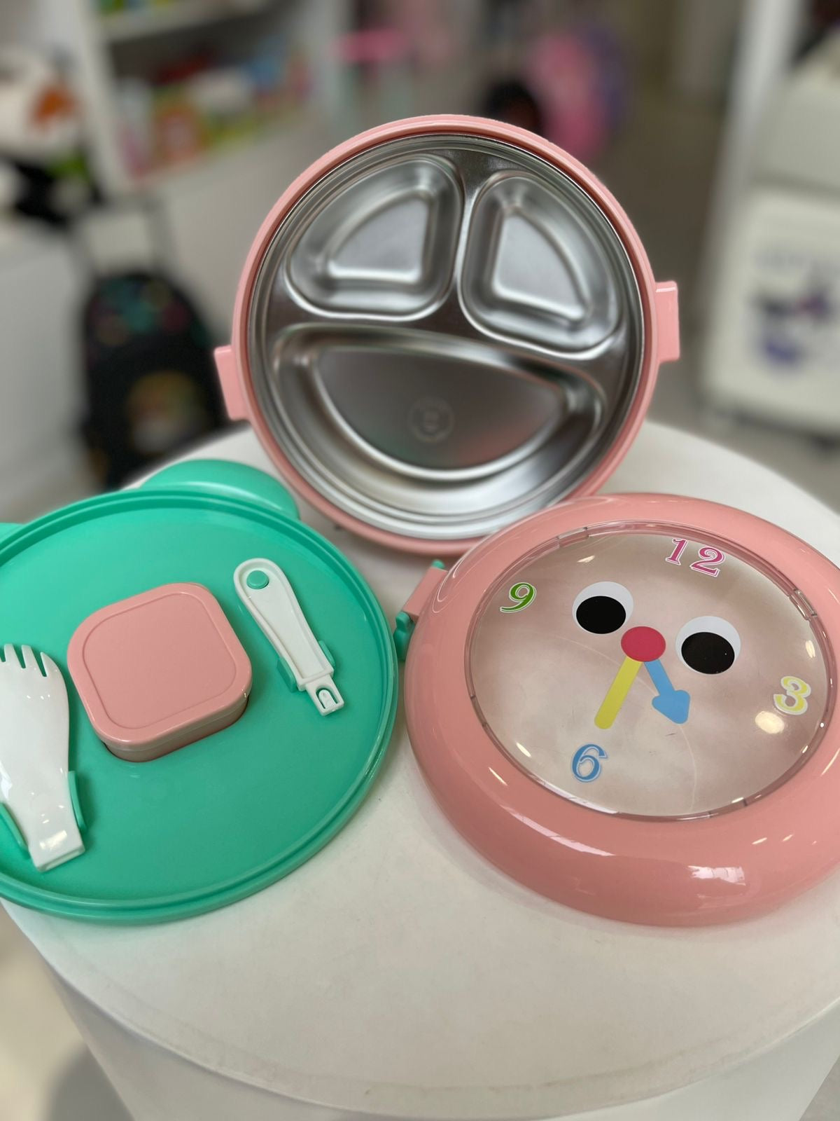 Clock 3 grid Lunch Box with small box