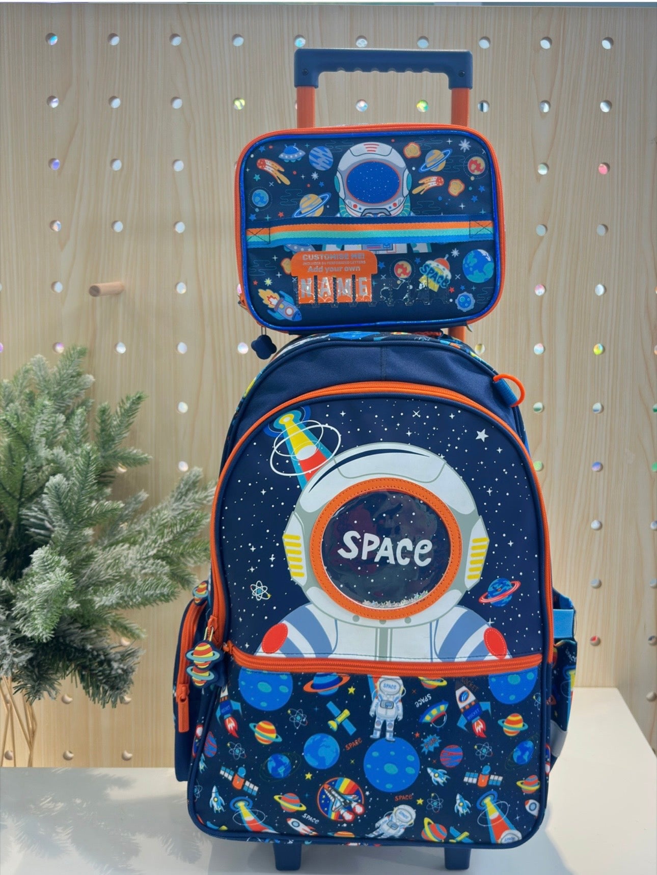 20 inches Space Trolley Backpack with Lunch Bag