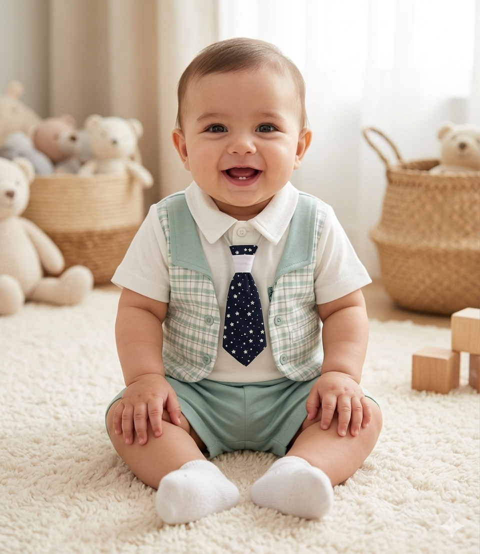 Organic Cotton Coord Set with detachable Tie