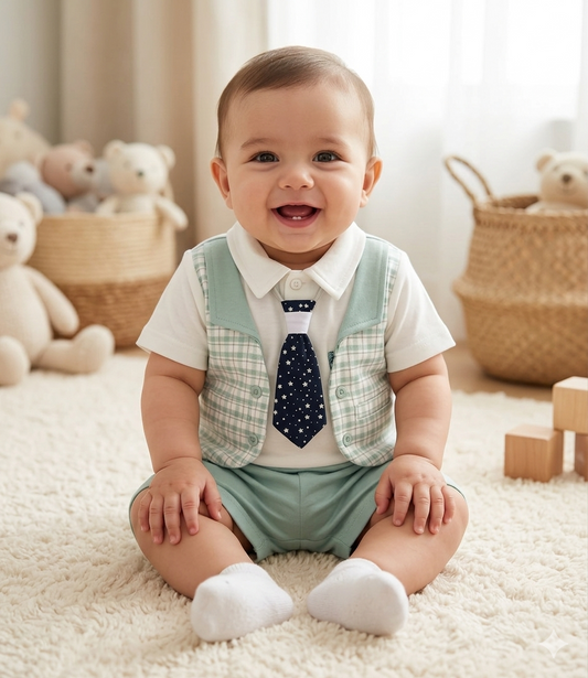 Organic Cotton Coord Set with detachable Tie