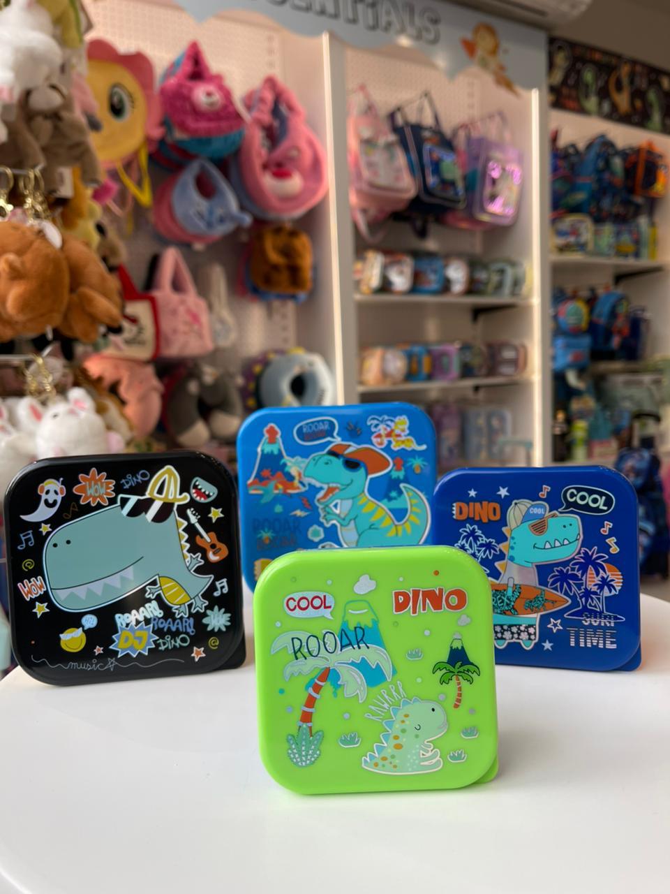 Dino Set of 4 snack Box Bpa Free plastic