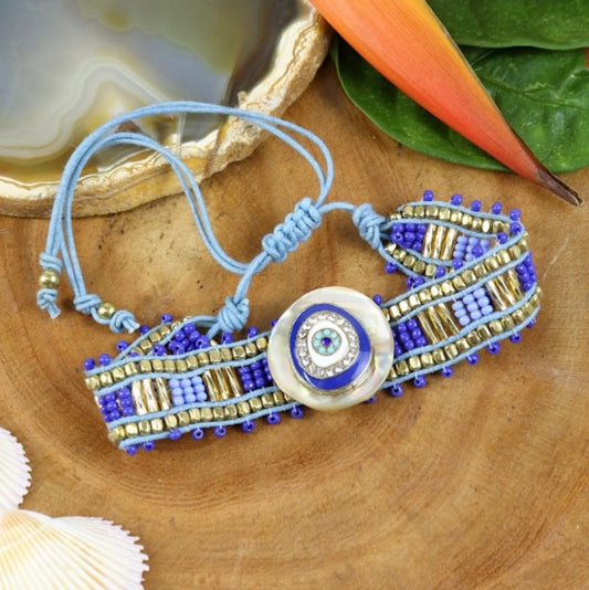 Handwoven Beaded Evil Eye Rakhi