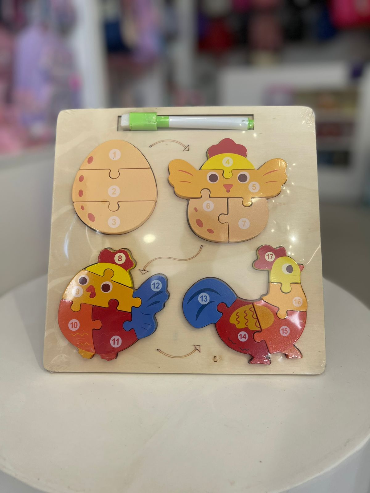 Puzzle with white board and Marker