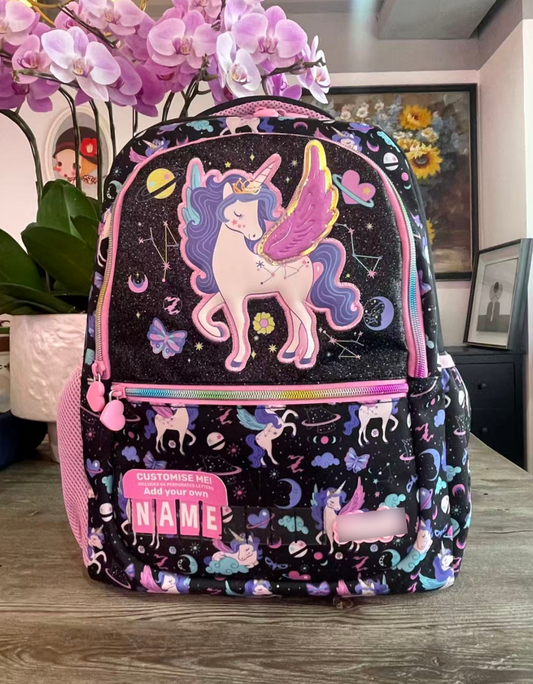 17 inches Unicorn Backpack with Pouch and Custom Name