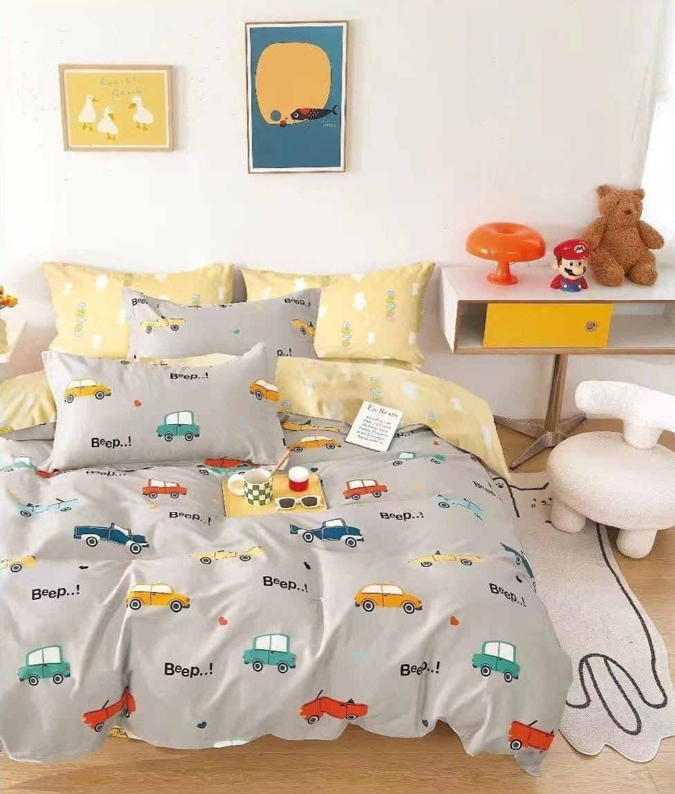 Beep Car Cotton Bedsheet