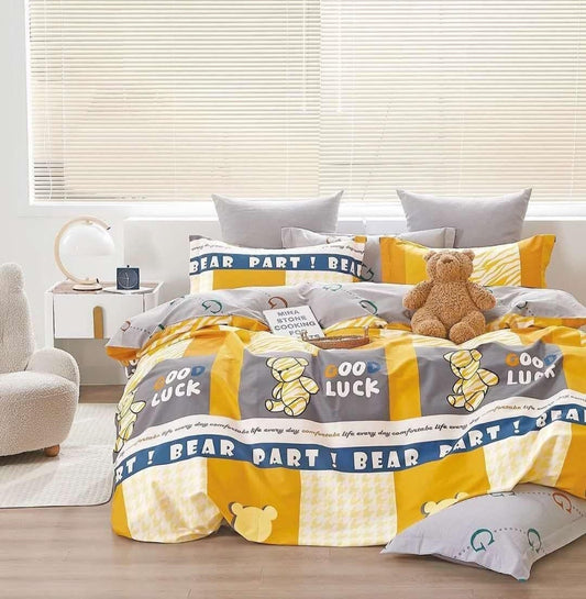 Good Luck Bear Cotton Bedsheet