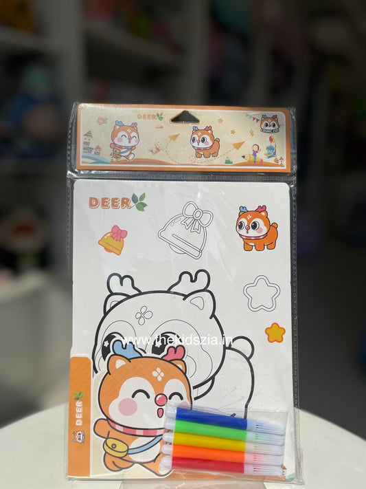 Colouring Book with sketch pens
