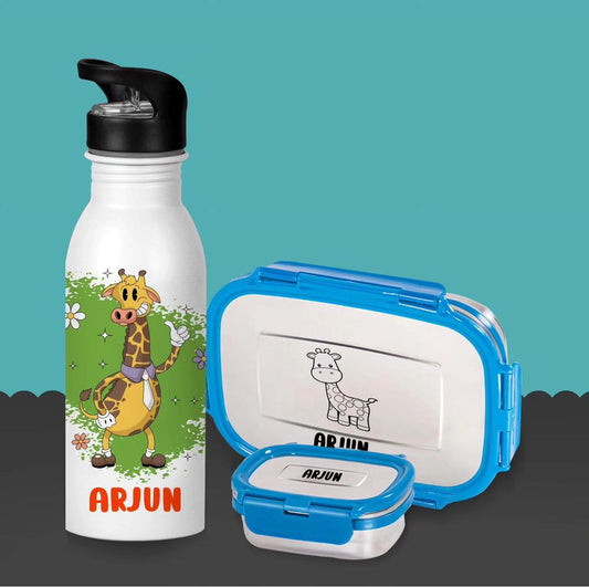 Giraffe Lunch Box and Bottle