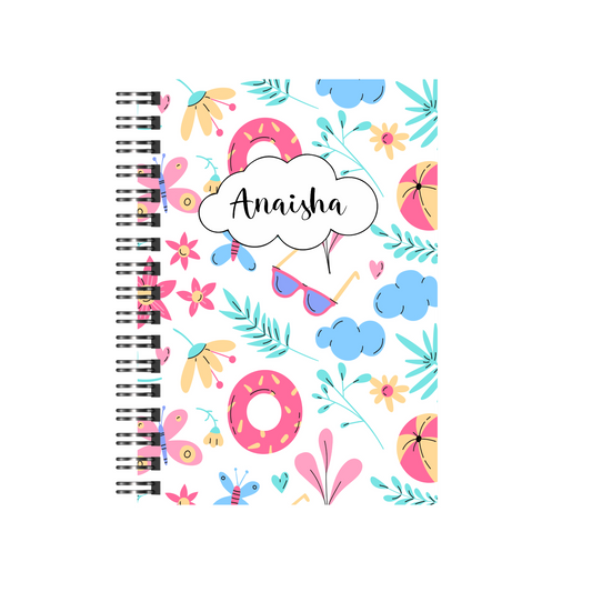 Personalised Floral Notebook